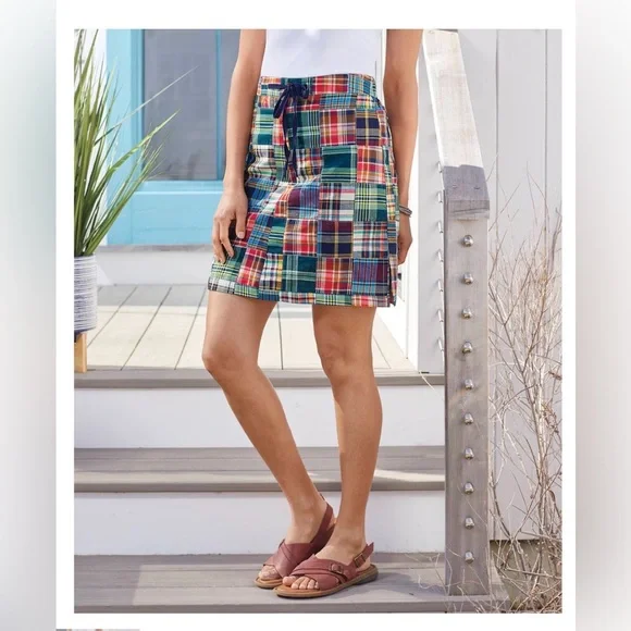 New NorthStyle madras preppy skirt - built in shorts. Summer. Spring. Plaid. - Picture 1 of 7